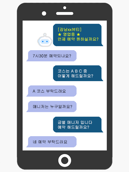 노노봇 서비스 혜택 - 문자대화 유도 자동발송